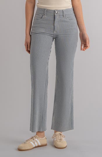 Striped Kelsey High Rise Fab Ab Ankle Flare