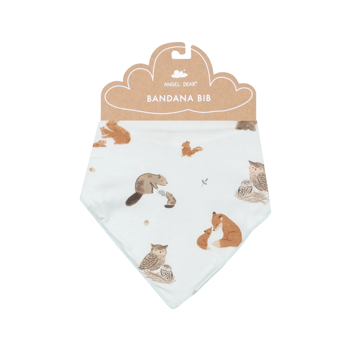 Mixed Woodland Animals Blue Bandana Bib
