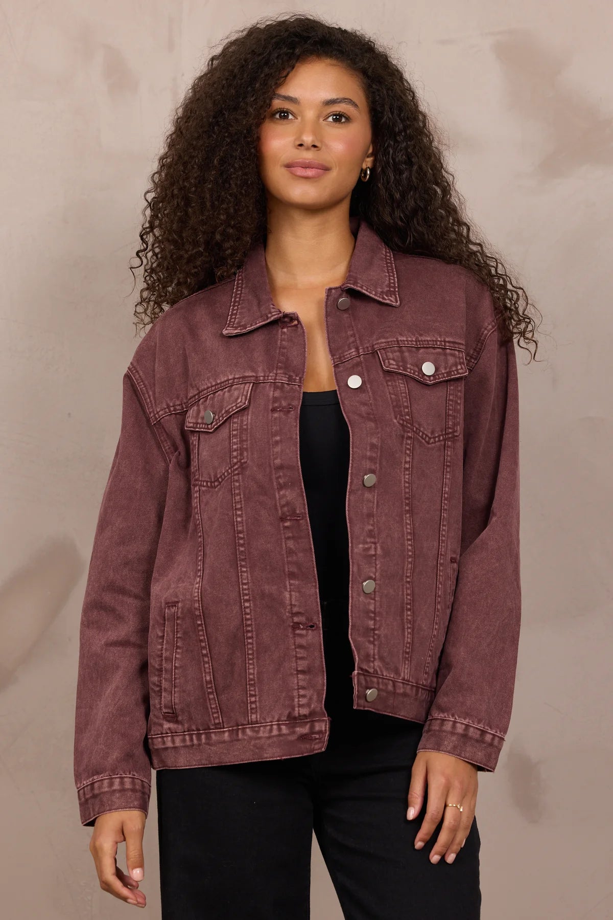 Washed Colored Denim Jacket
