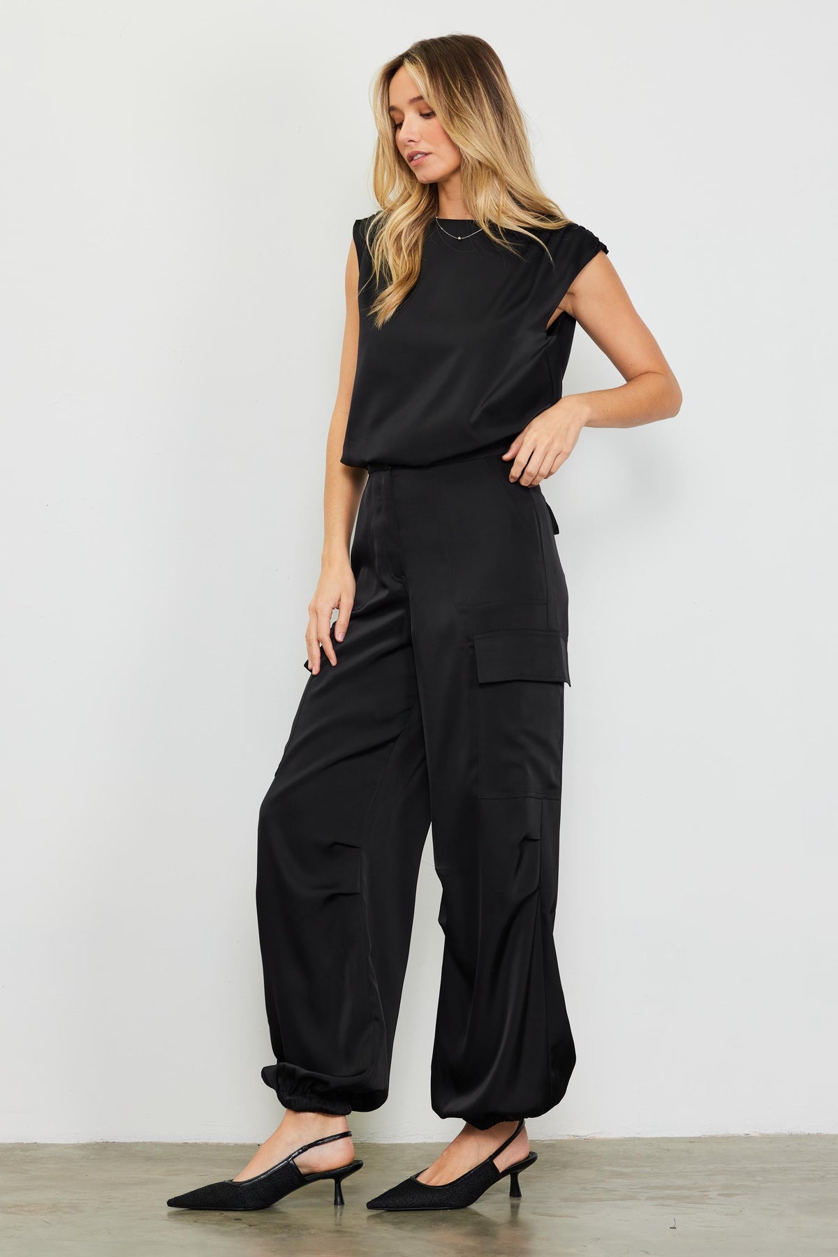 Satin Cargo Pant
