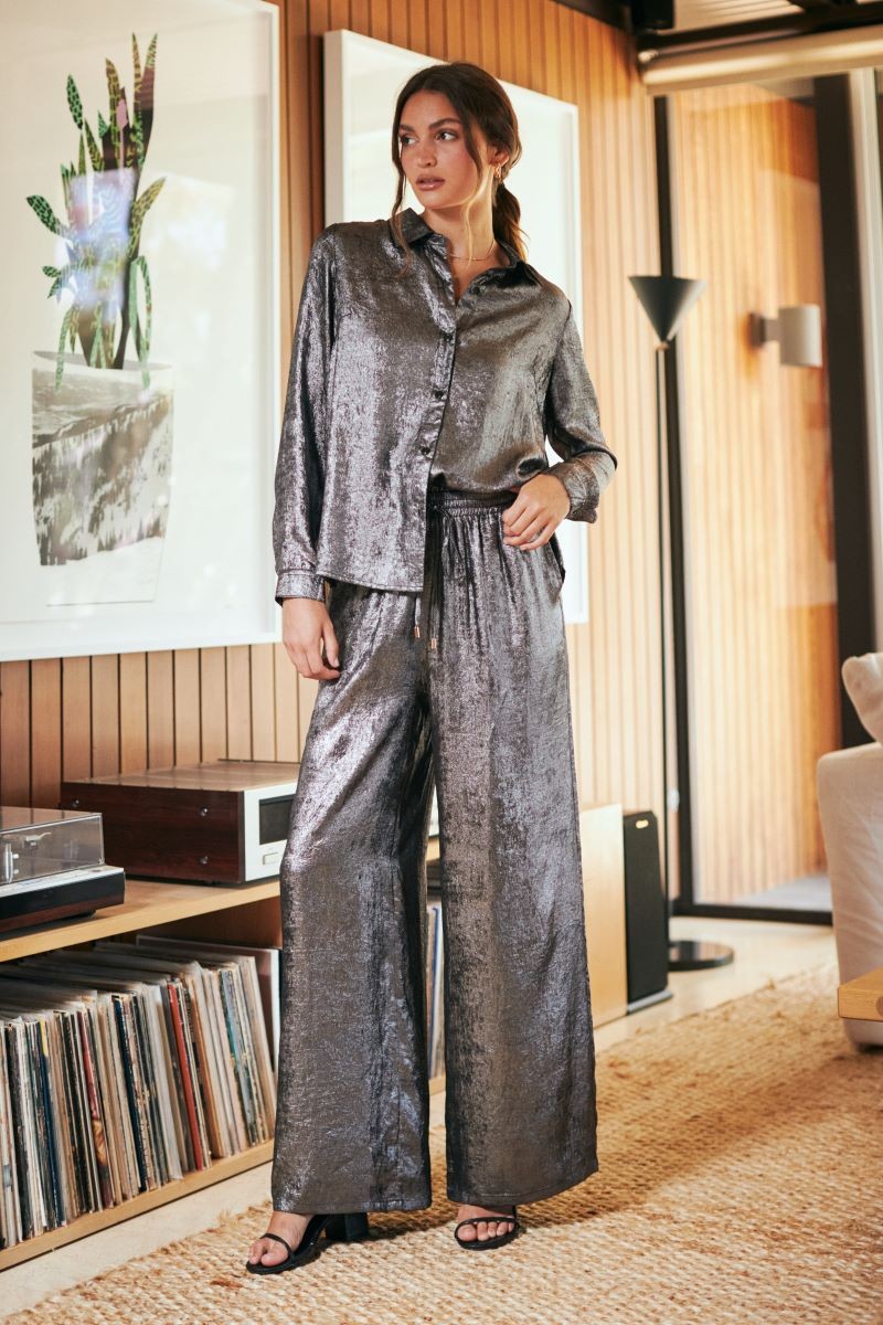 Elastic Drawstring Waist Pant