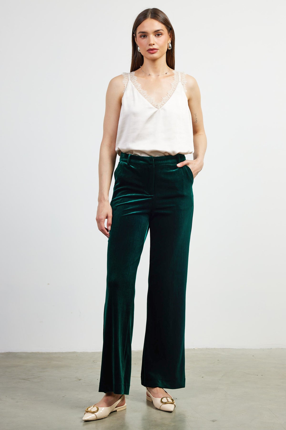 Velvet Straight Leg Fit Pants