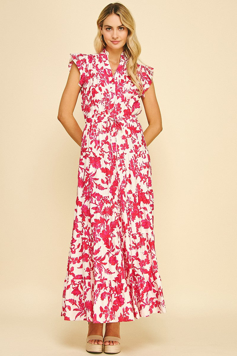 Floral Printed Tiered Maxi Dress