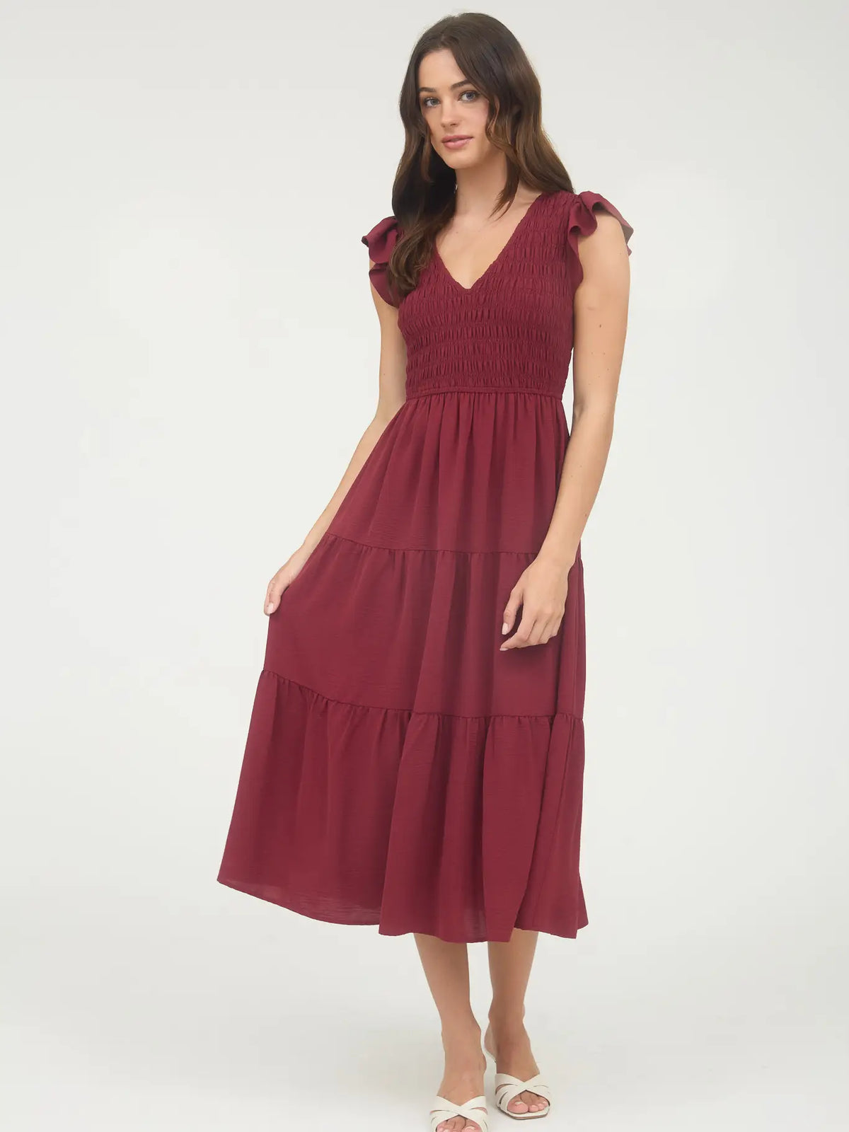 Flutter Sleeve Maxi Dress