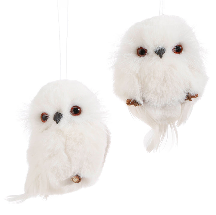 4" White Owl Ornament