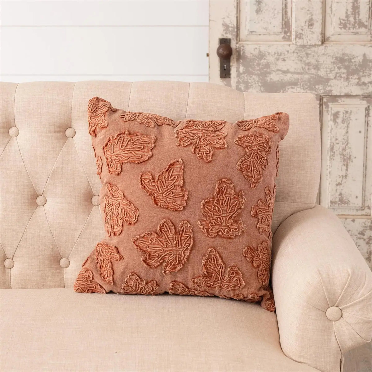 Stonewash Fall Leaves Pillow