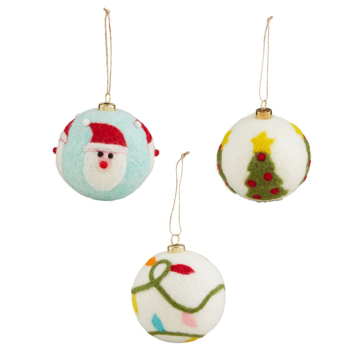 Santa Felted Ball Ornament
