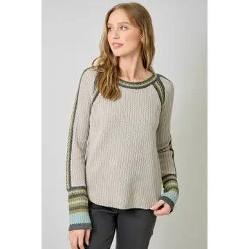 Raglan Sleeve Trim Detail Sweater