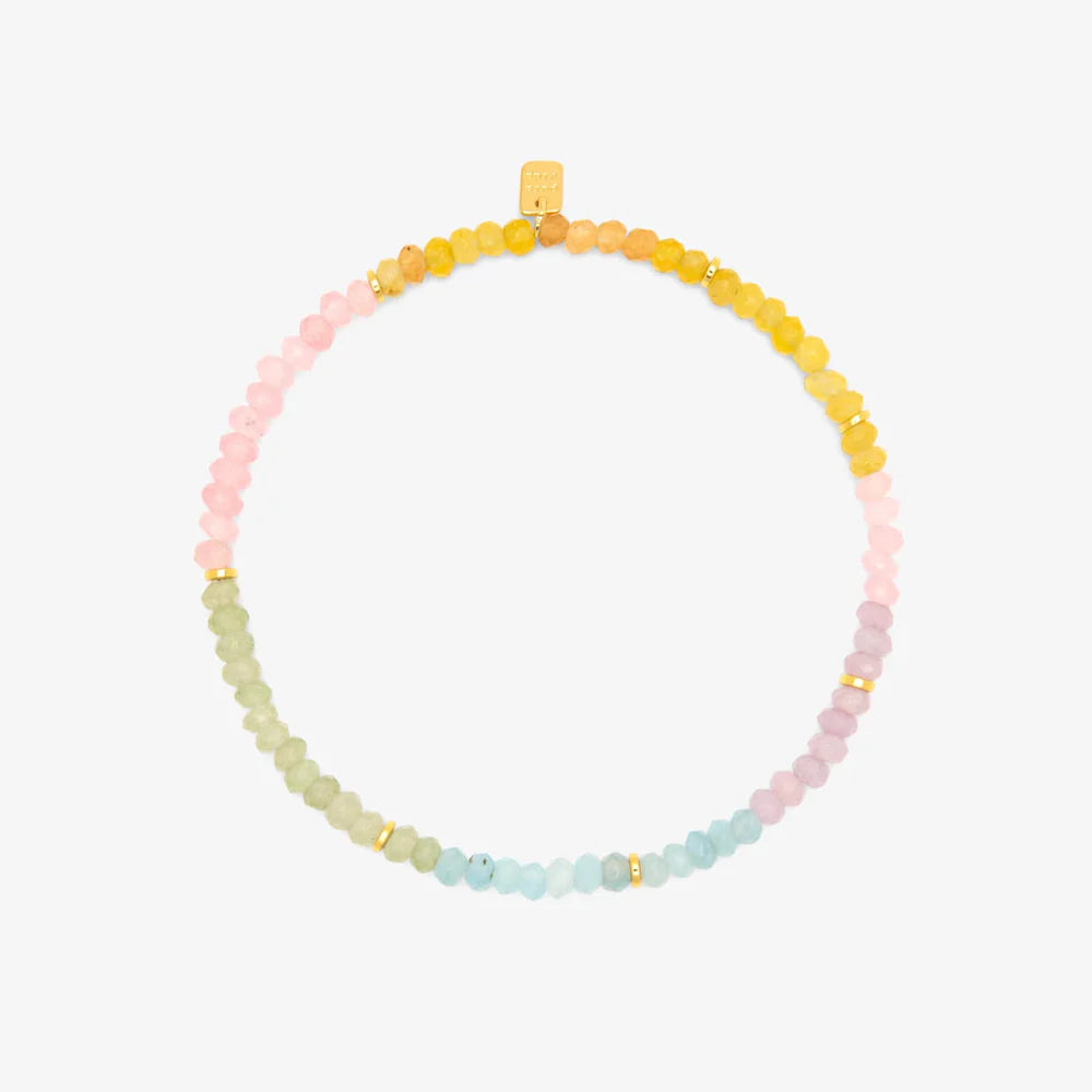 Rainbow Pearl Stretch Anklet