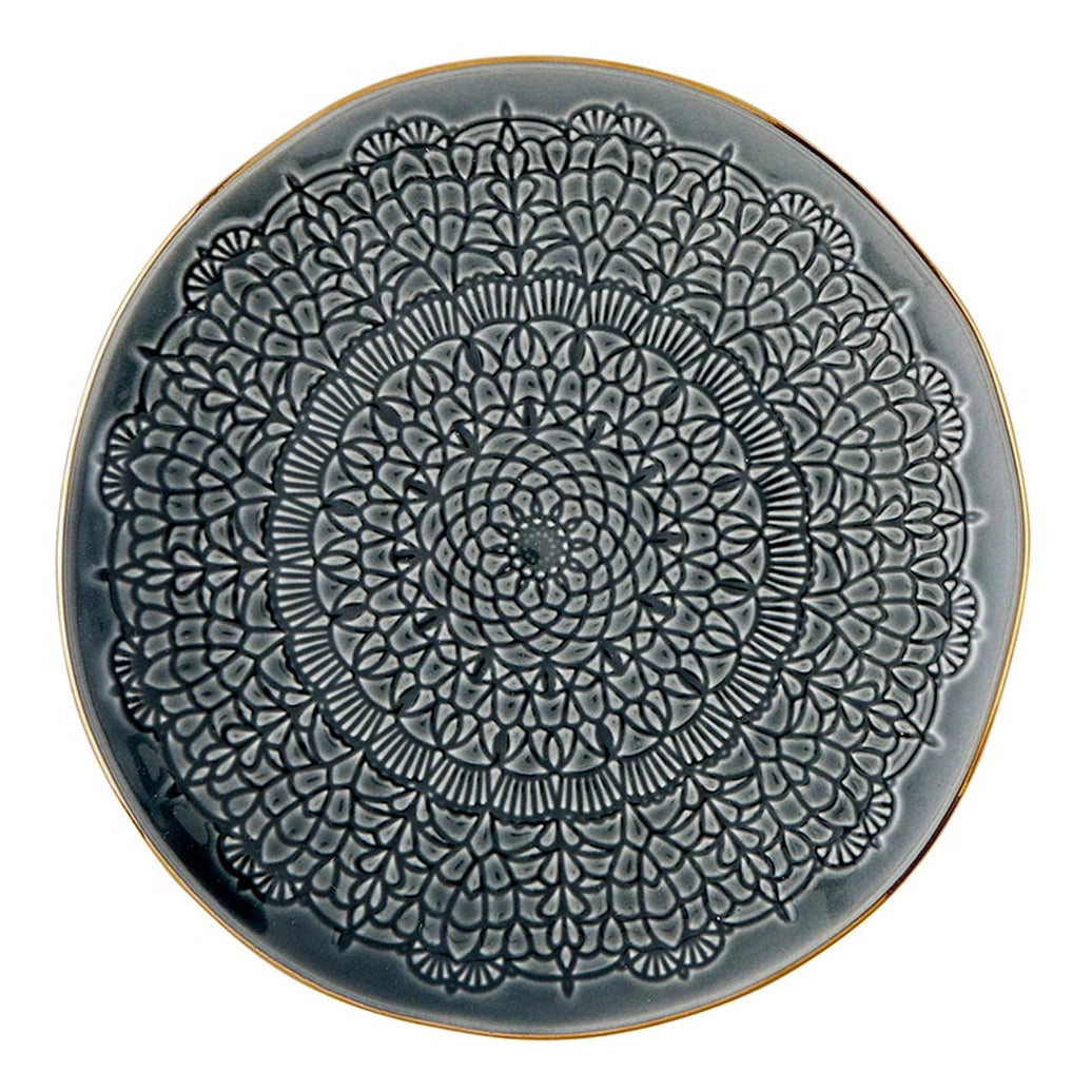 Gold Rim Stamped Appetizer Plate