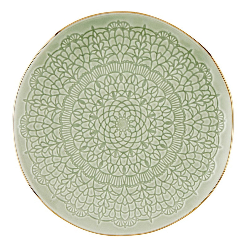 Gold Rim Stamped Appetizer Plate