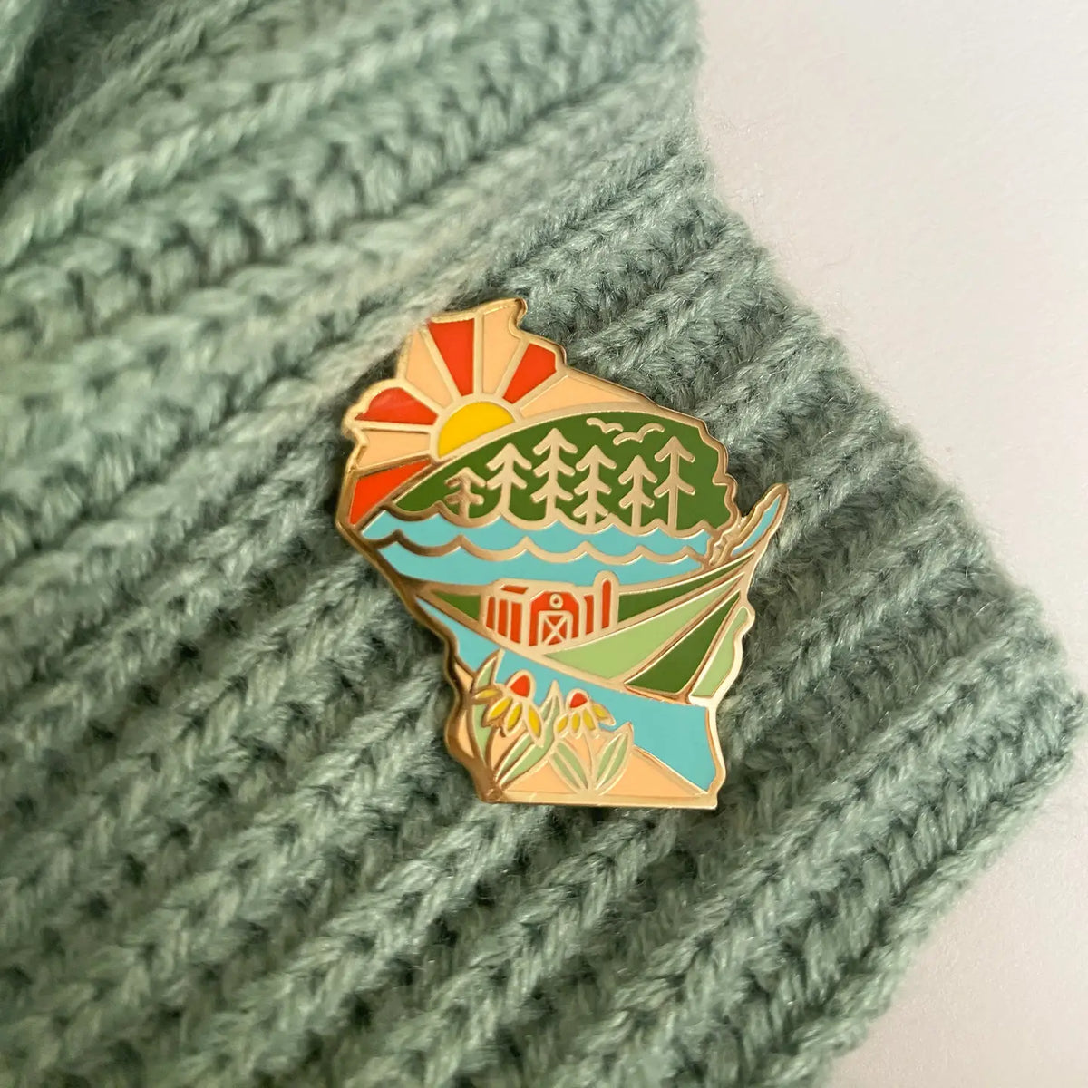 WI Enamel Local Love Pin