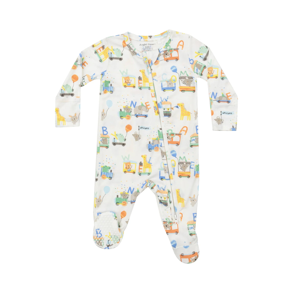 Animal Train 2-Way Zipper Footie