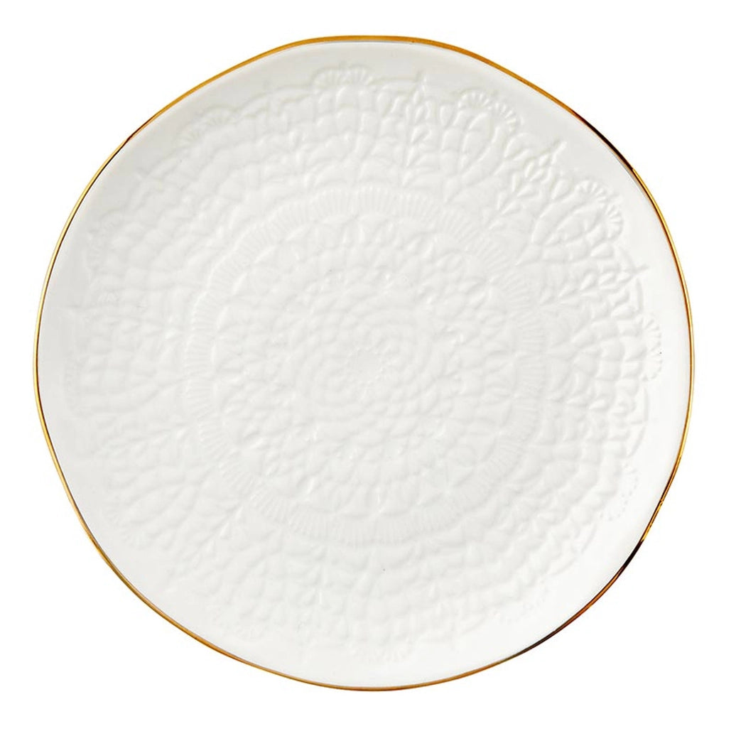 Gold Rim Stamped Appetizer Plate