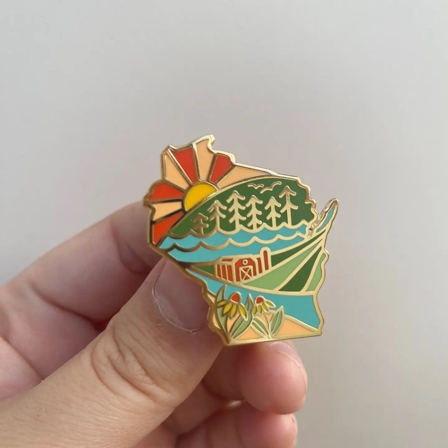 WI Enamel Local Love Pin
