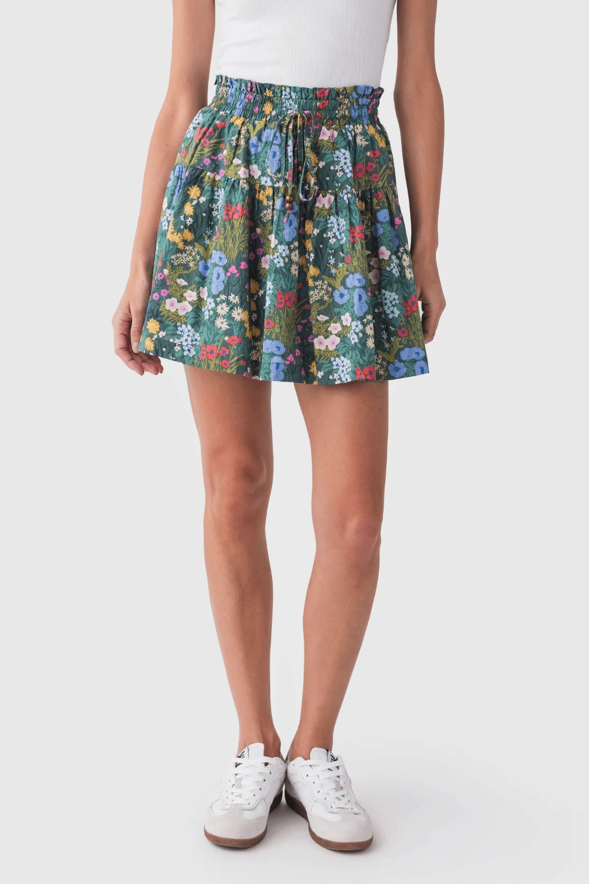 Green Multi Floral Skirt