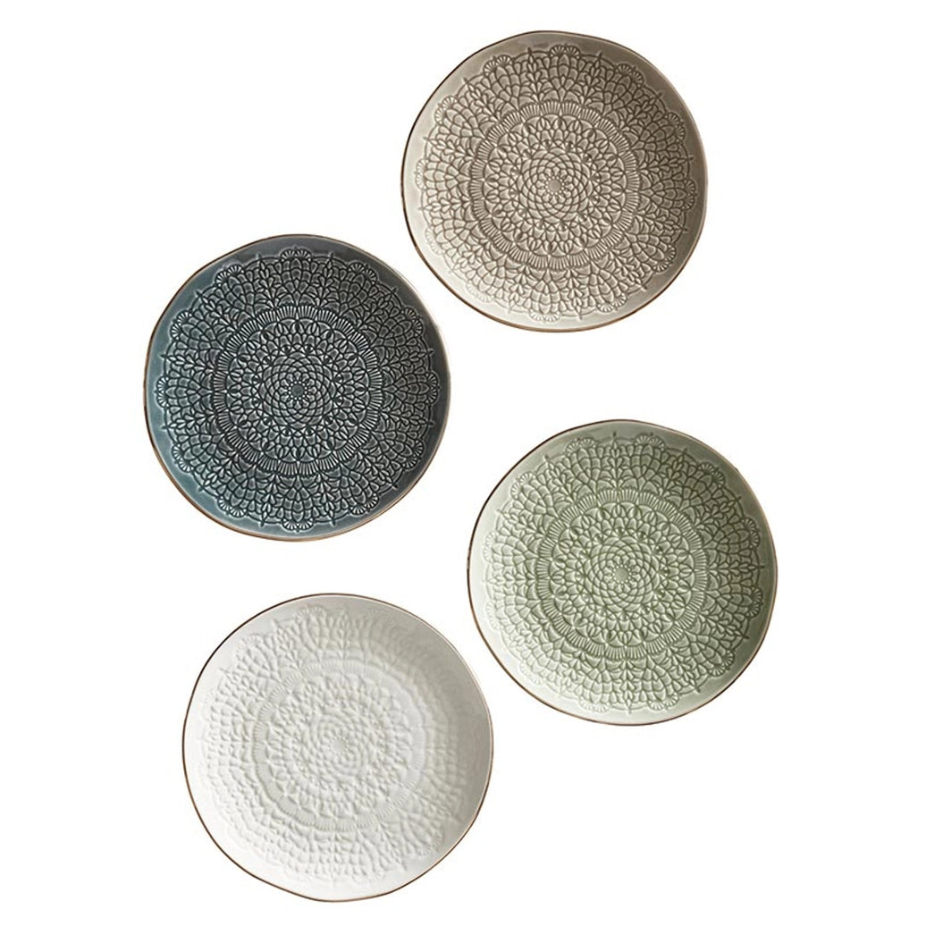 Gold Rim Stamped Appetizer Plate