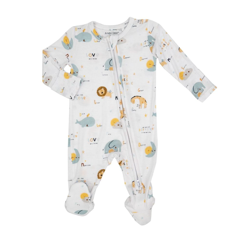 Full of Love White 2 Way Zipper Footie