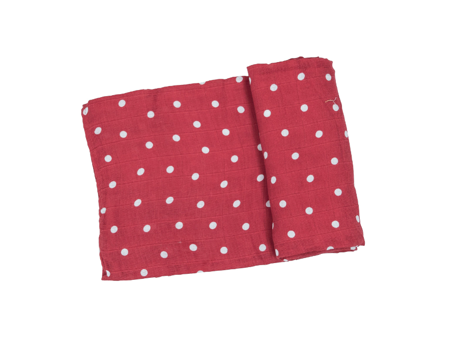 Polka Dot Red Swaddle Blanket