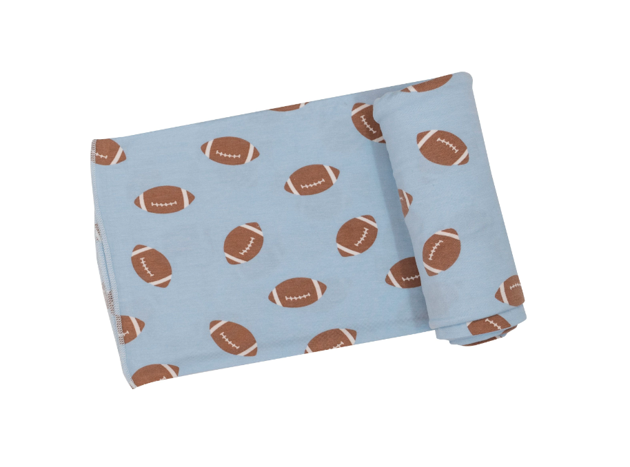 SPORTS-Football Blue Swaddle Blanket