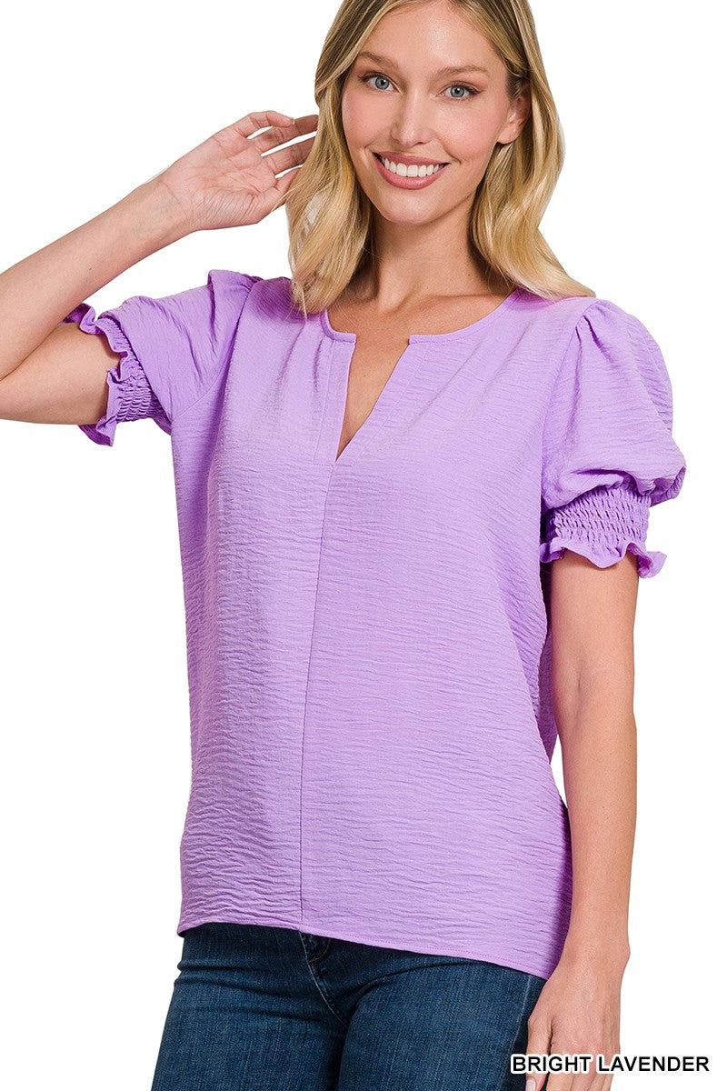 Smocked Puff Sleeve Top