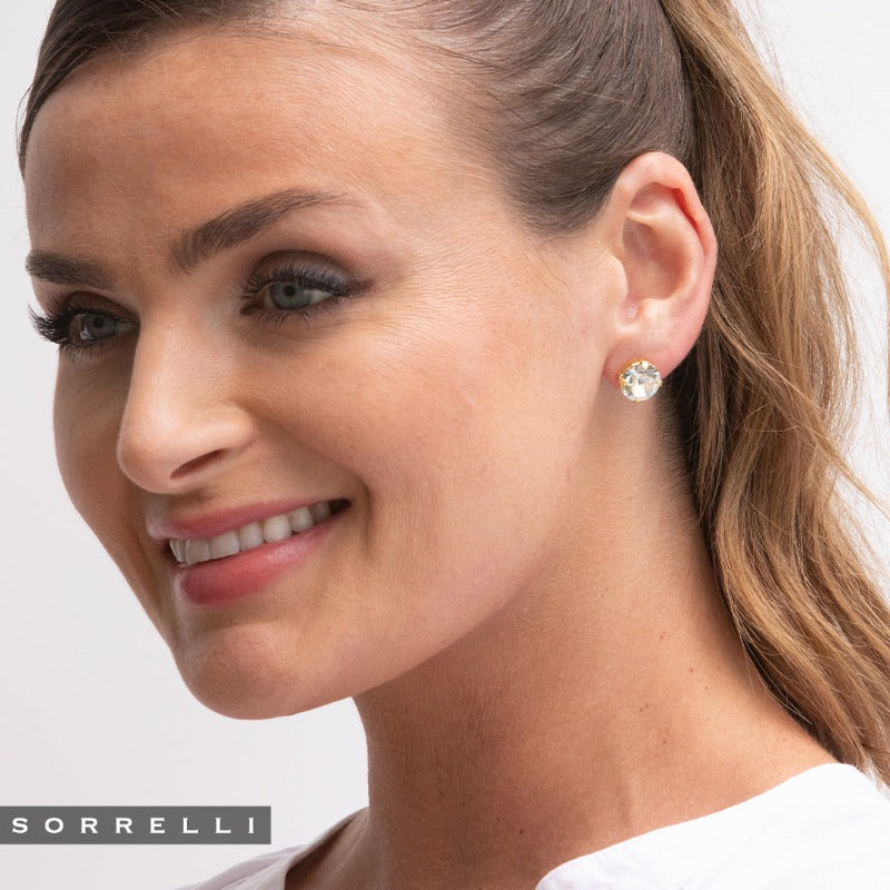 London Stud Earrings-Crystal