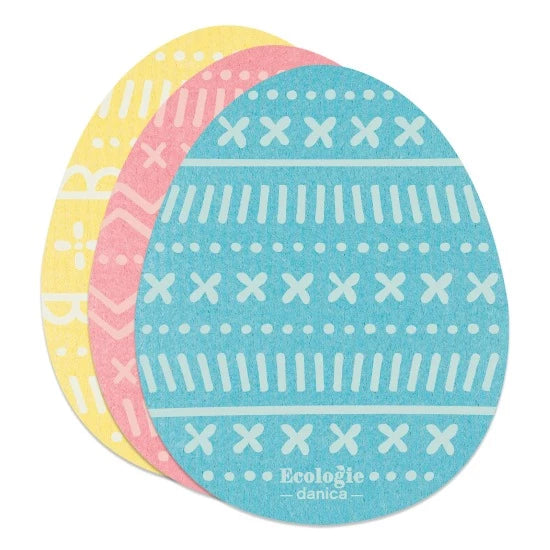 Easter Egg shaped Swedish Dishcloth Set