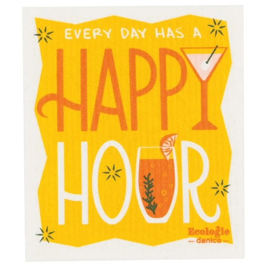 Happy Hour Swedish Dishcloth