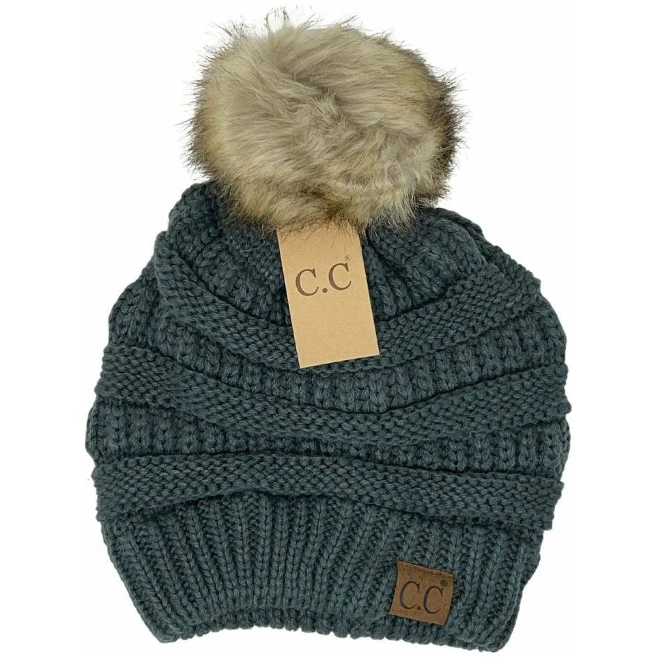 Fur Pom CC Beanie