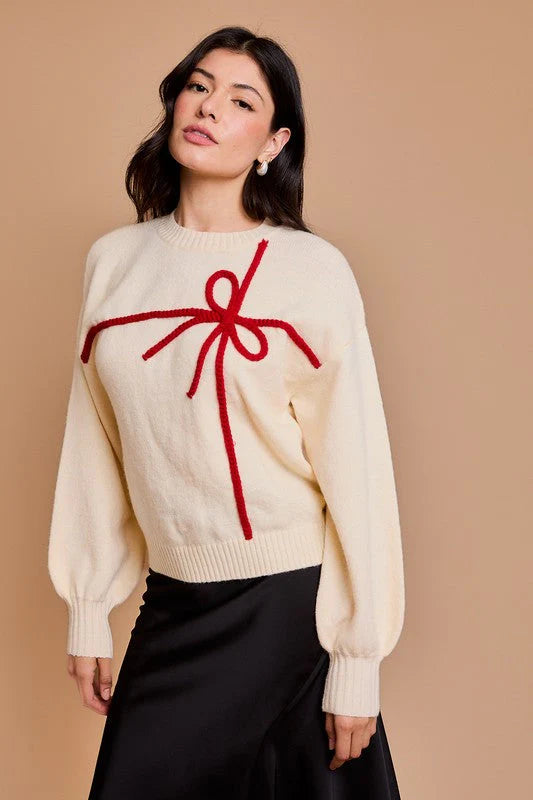 Round Neck Bow Sweater