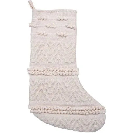 Woven Cotton Blend Christmas Stocking