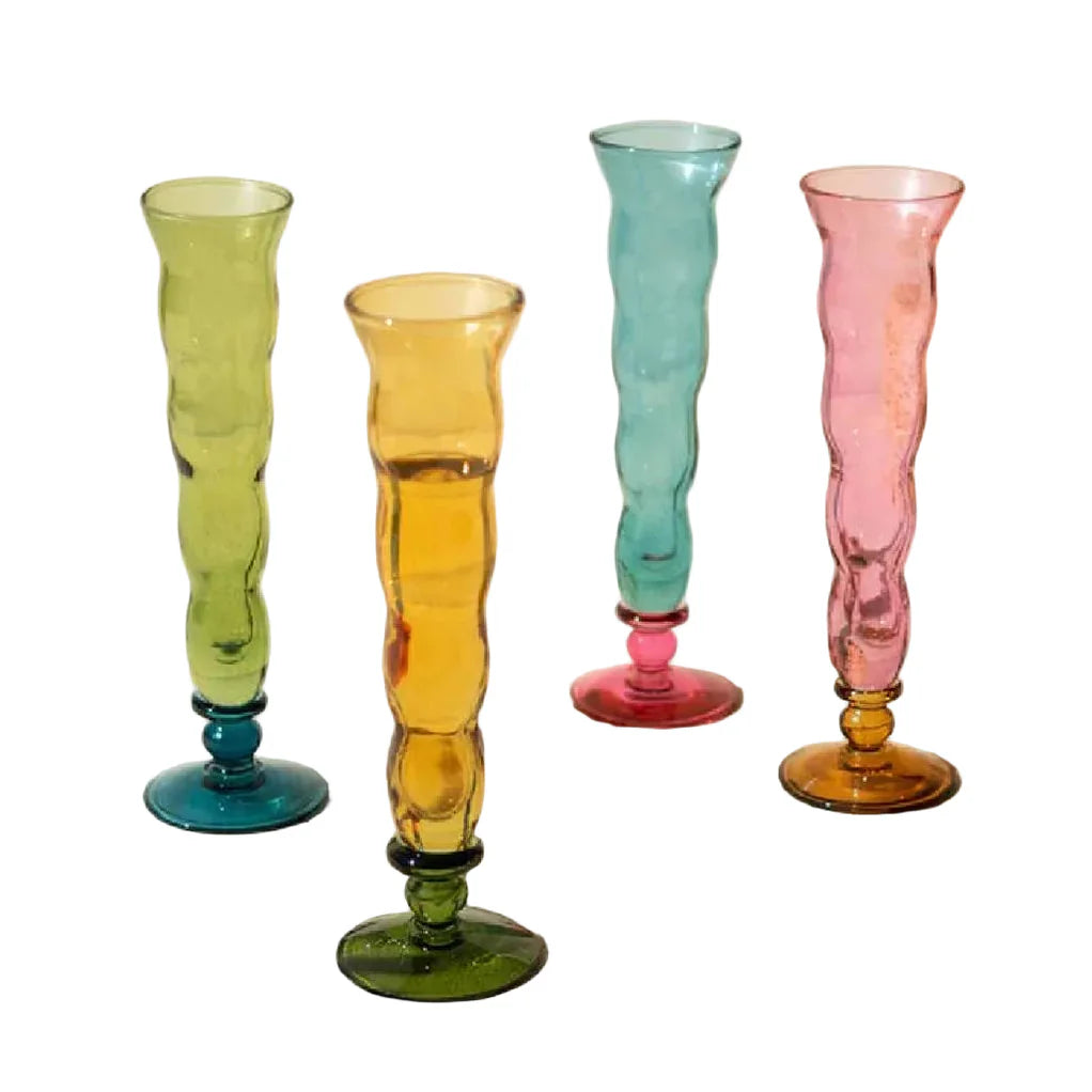 Wavy Trumpet Champagne Glasses