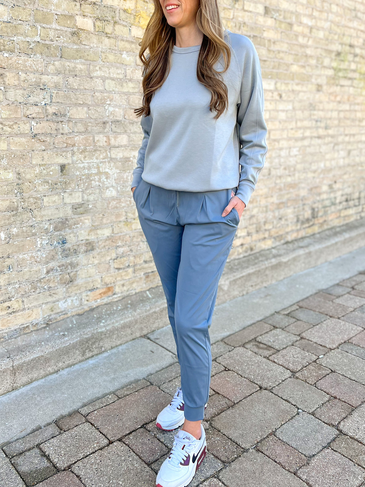 Solid Pleated Front Joggers