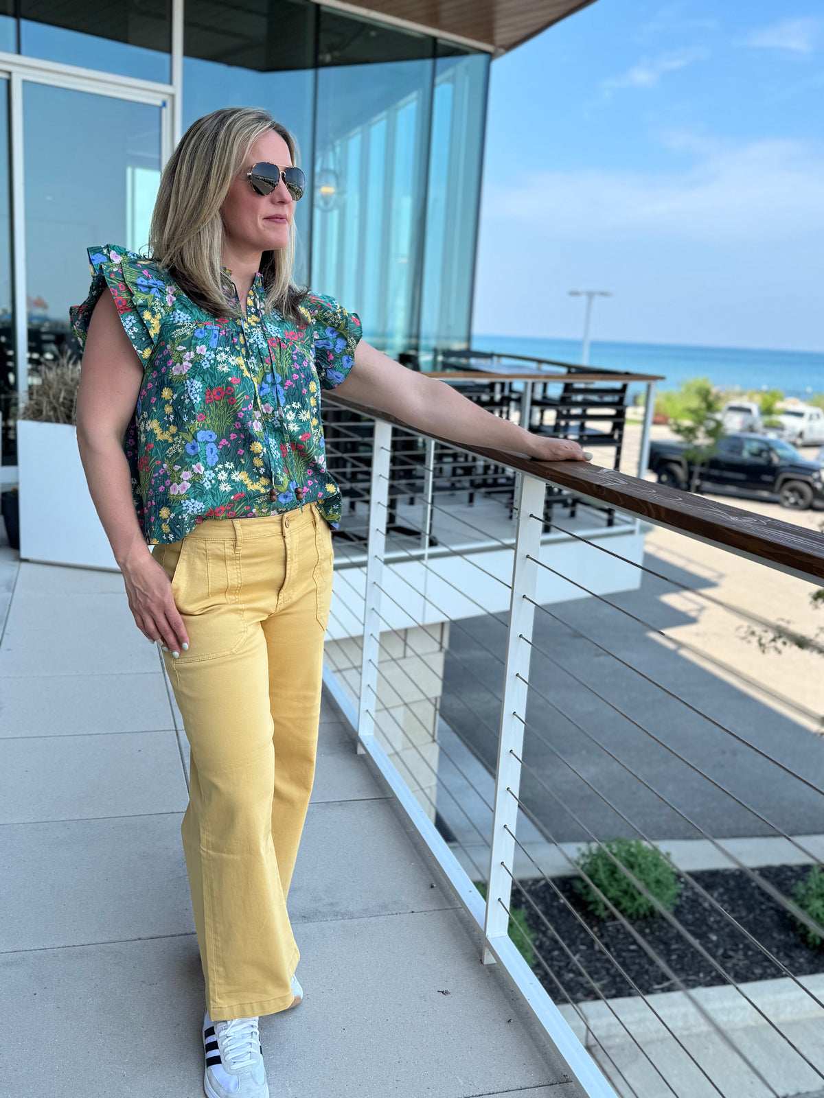 Floral Green Multi Top