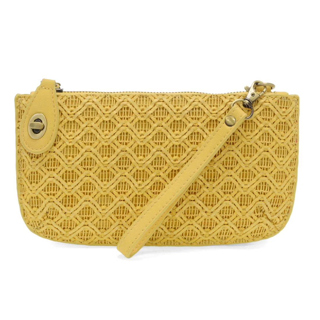 Lattice Woven Mini Crossbody Wristlet Clutch
