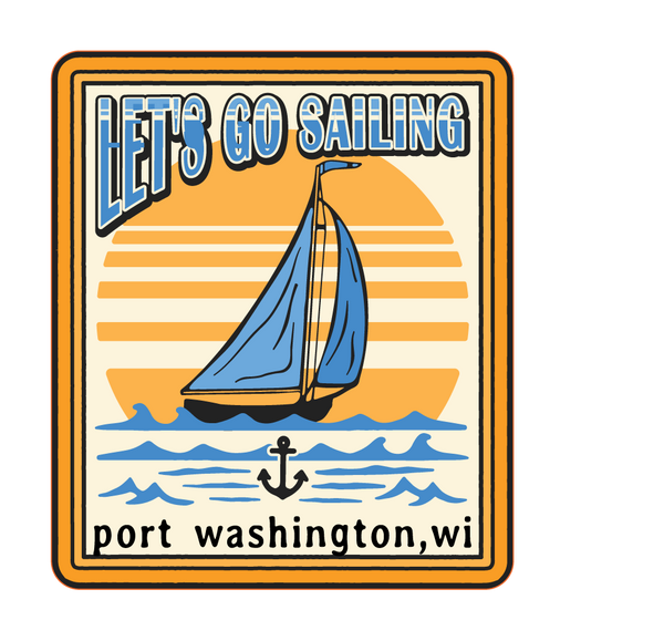 Let's Go Sailing PW Sticker - Pear and Simple