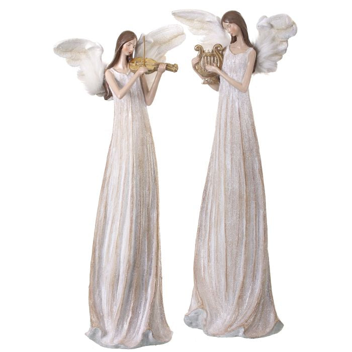15&quot; Resin Angel w/ Harp &amp; Violin