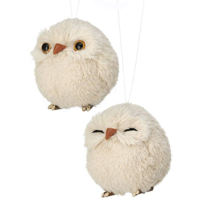 Chubby Snow Owl Ornament
