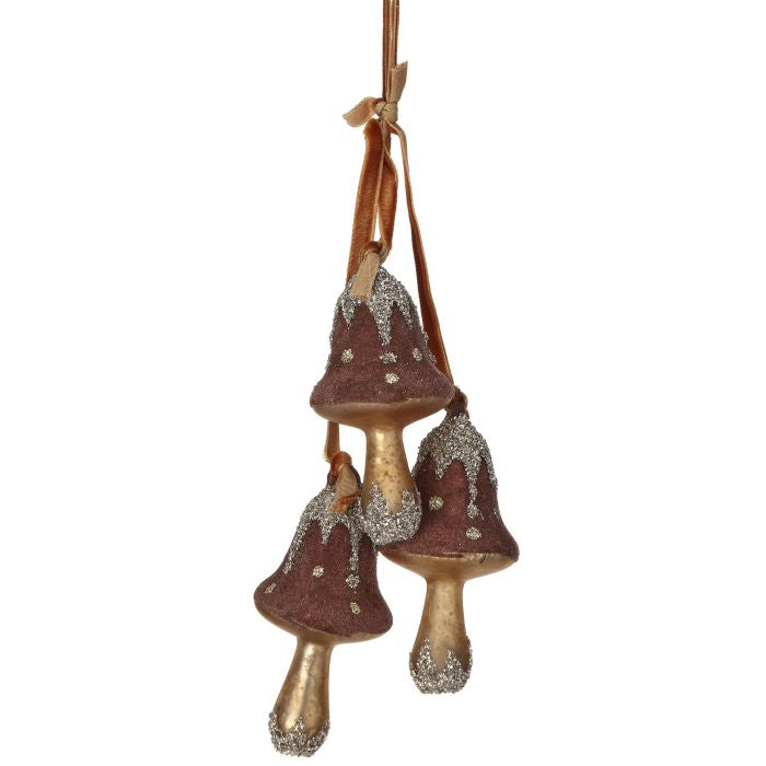 6.5" Triple Glass Mushroom Ornament