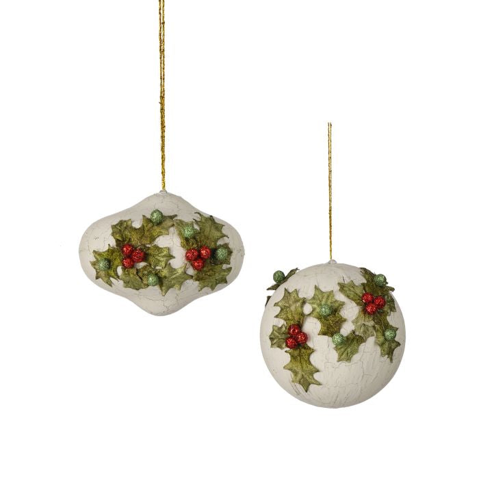Holly Ball Ornament