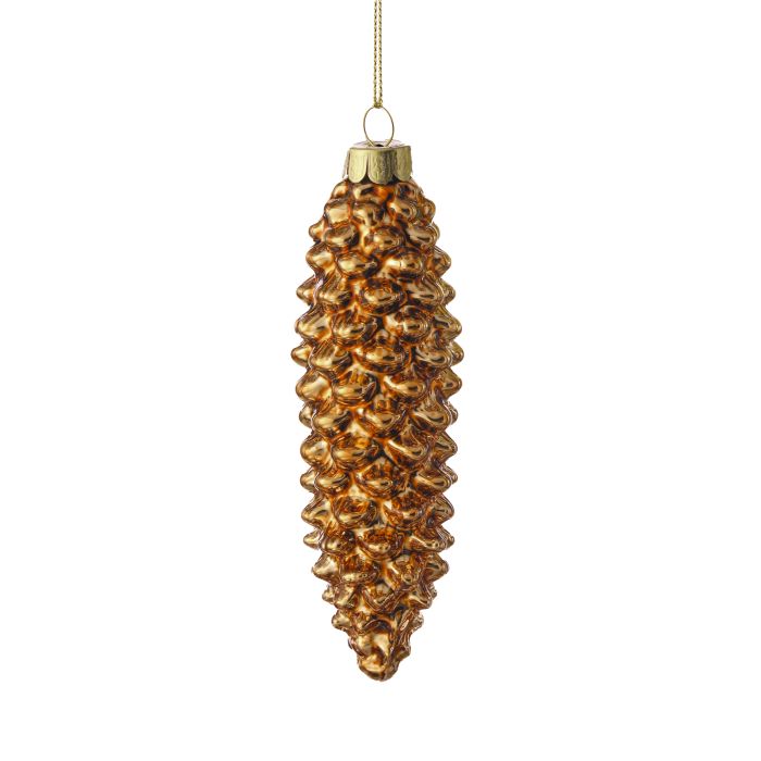 4.5" Glass Glitter Pinecone Ornament