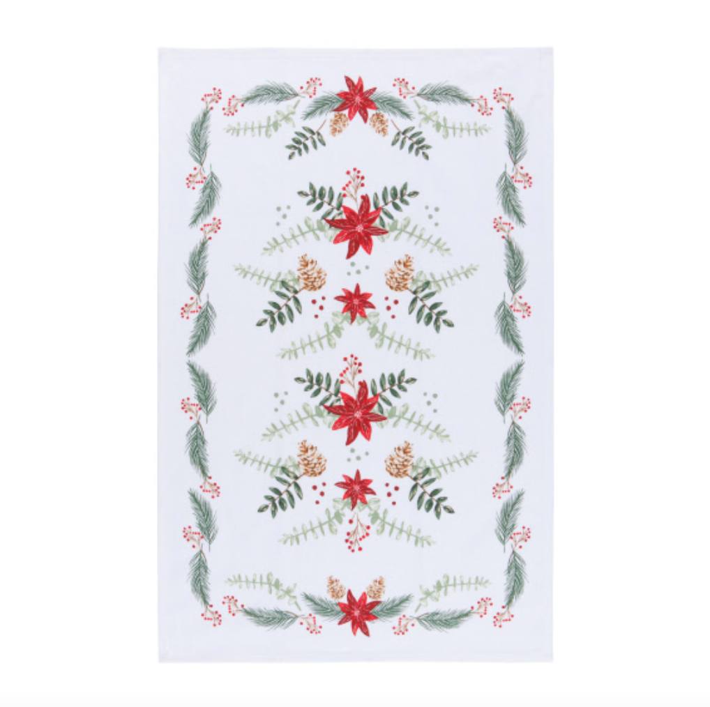 Poinsettia Tea Towel