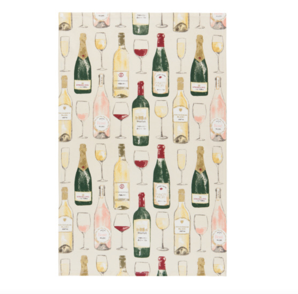 Sommelier Printed Cotton Dishtowel