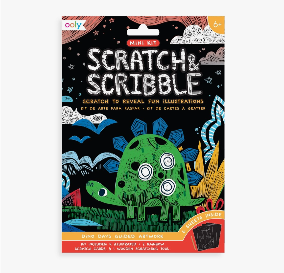 Mini Scratch &amp; Scribble Art Kit:Dino Days