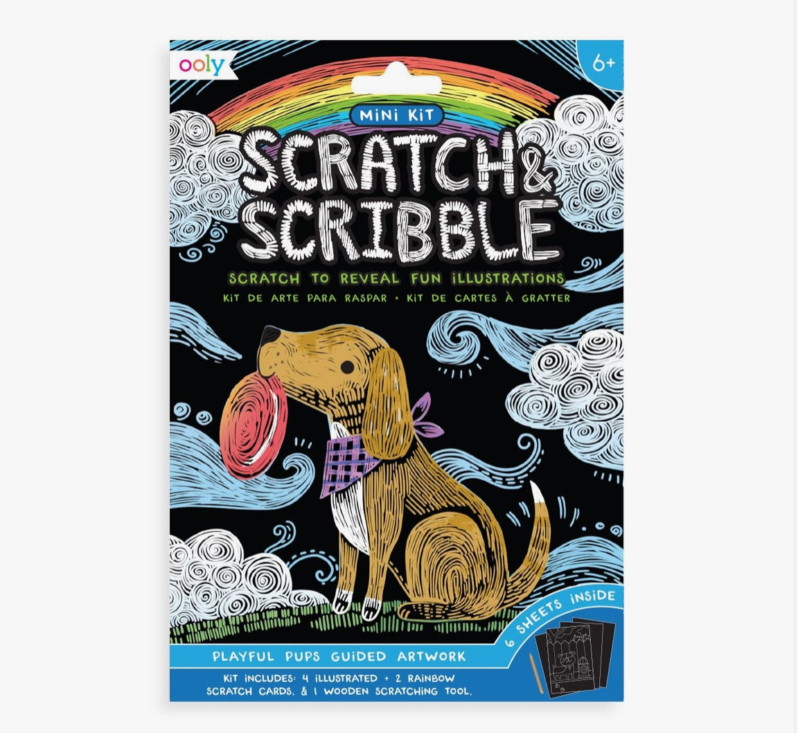 Mini Scratch &amp; Scribble Art Kit:Playful Pups