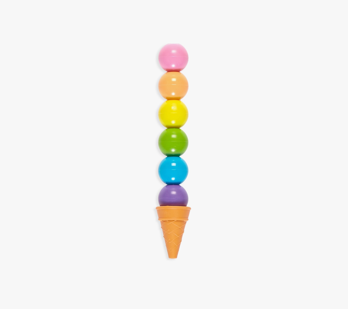 Rainbow Scoops Vanilla Scented Stacing Erasable Crayons