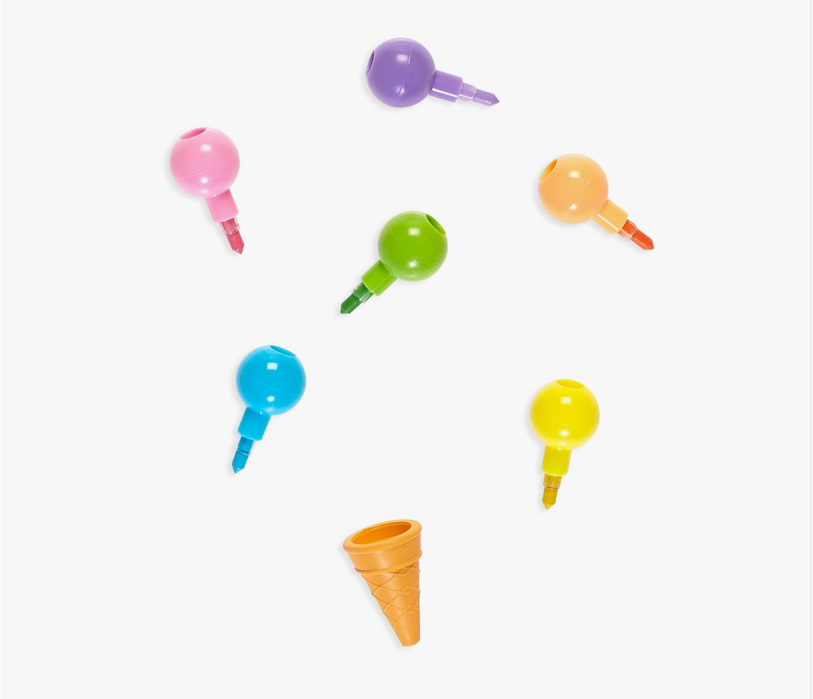 Rainbow Scoops Vanilla Scented Stacing Erasable Crayons