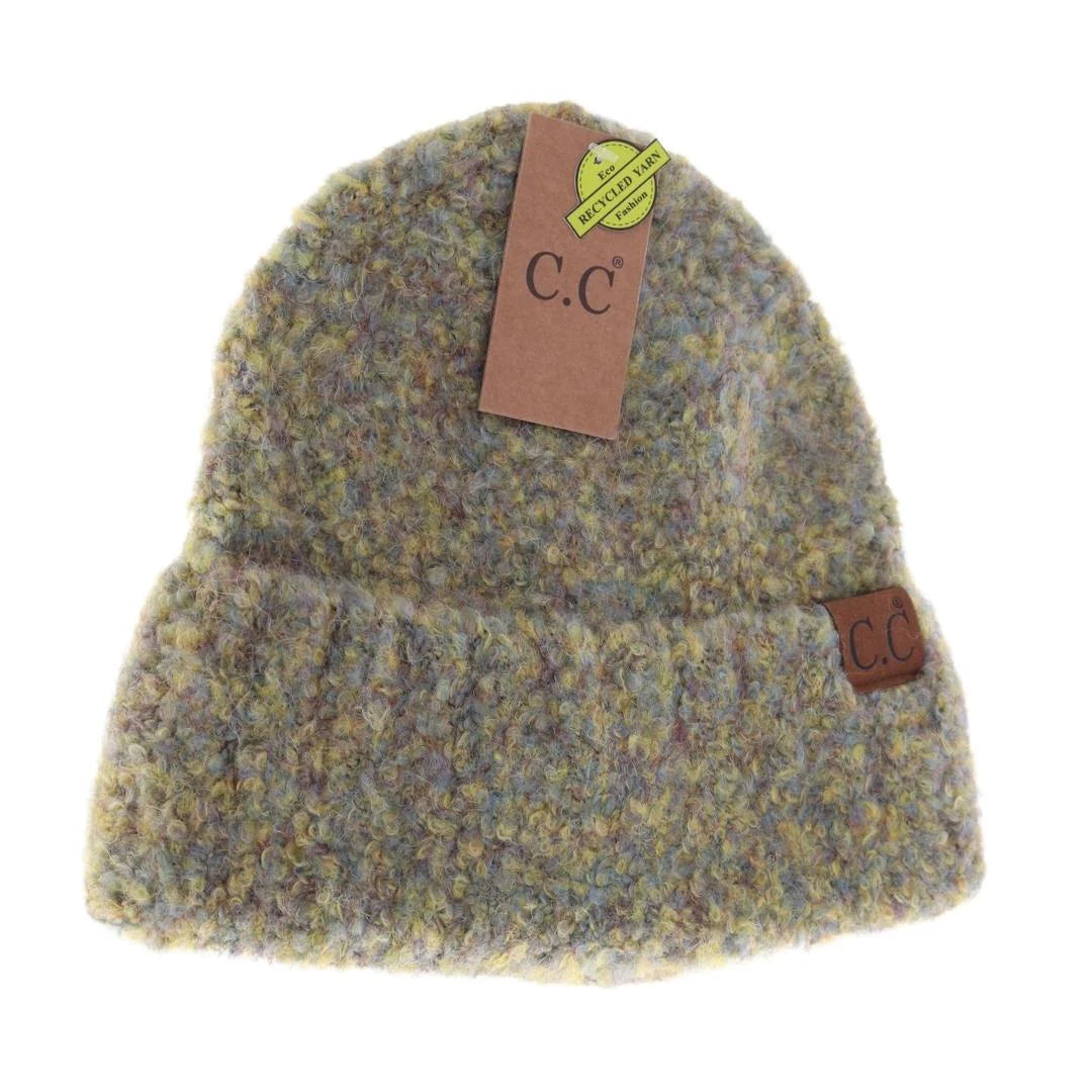Mixed Tone Boucle Cuff CC Beanie