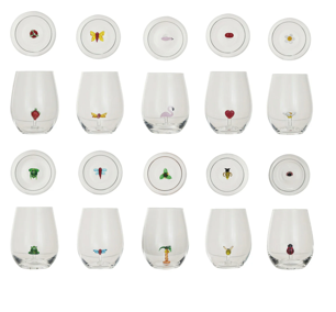 Spring Stemless Wine Glass w/ Figure Inside