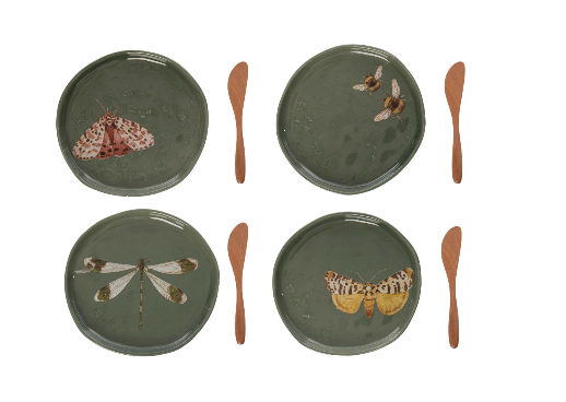 Dol Butterfly App Plates w /Wood Spreader
